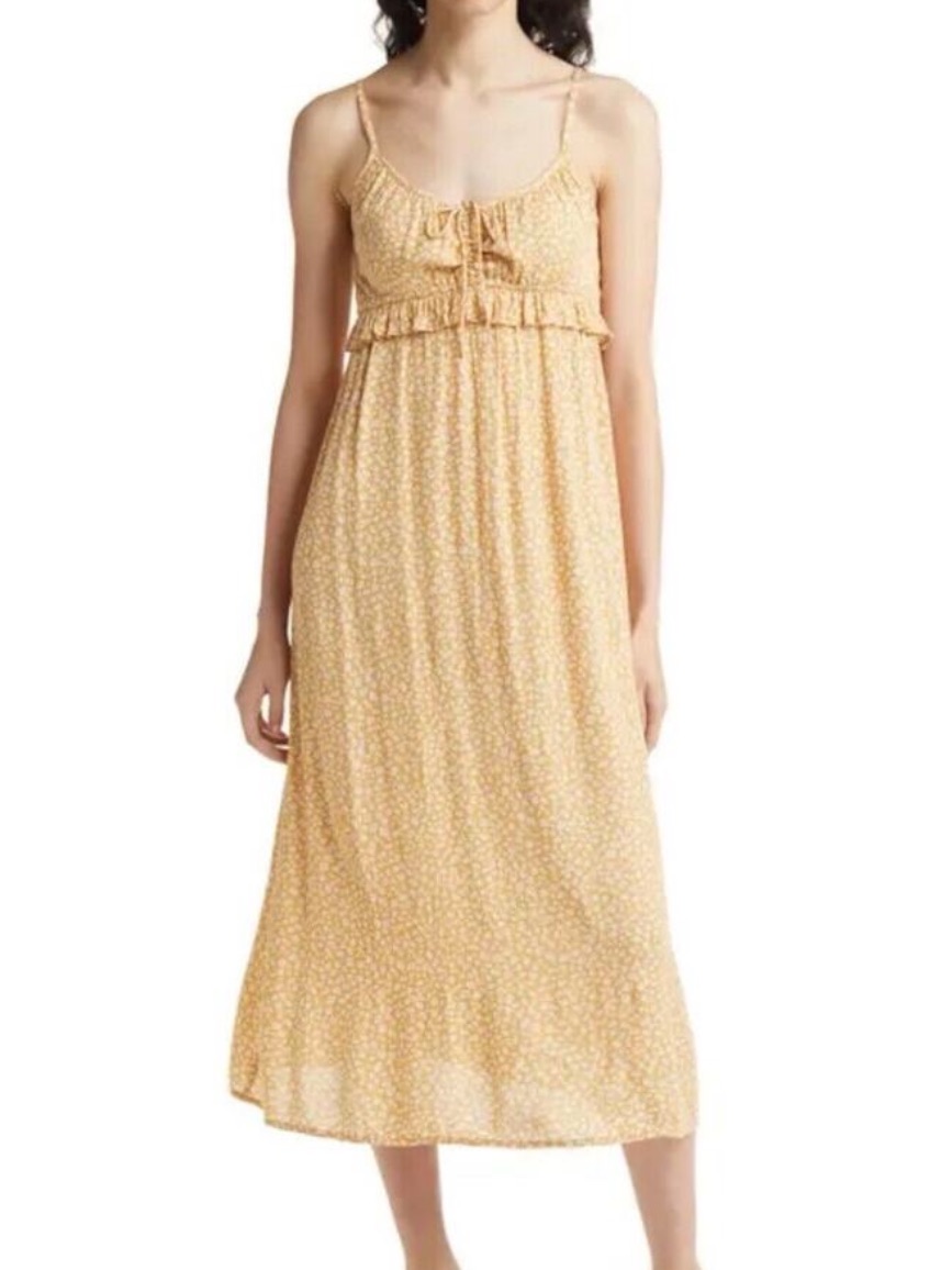 Nwt Billabong Rebel Heart Boho Floral Ruffle Maxi Dress Size Large